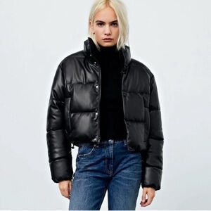 Zara Black Puffer Jacket for Women